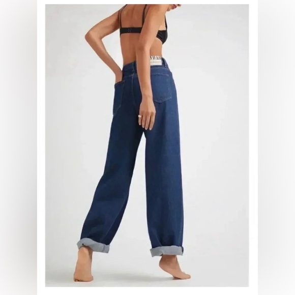 Mother Snacks! Pleated Fun Dip Puddle Jeans Cold Brew Dark Wash size 25 - Picture 4 of 8